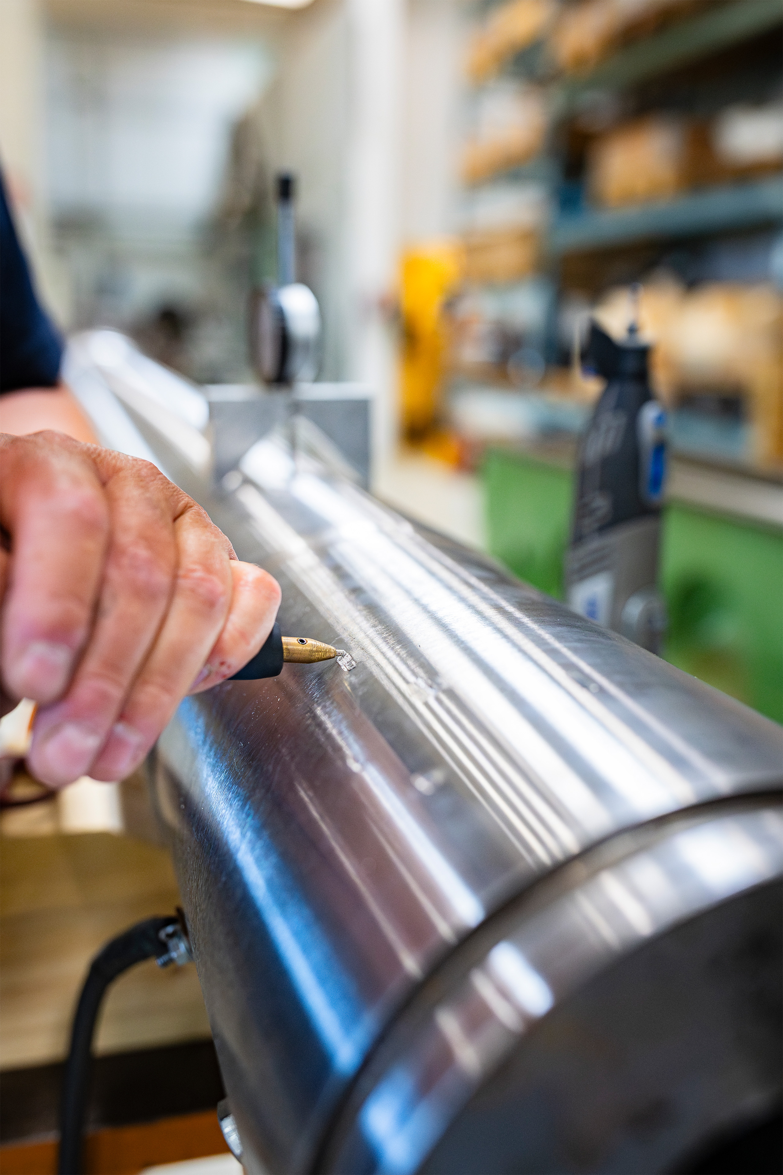 Micro welding on a rudder stock