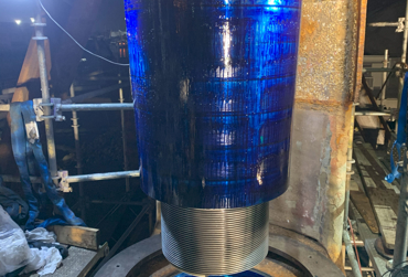 Blue fitting rudder stock