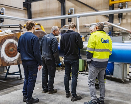 ClassNK inspection of a rudder stock