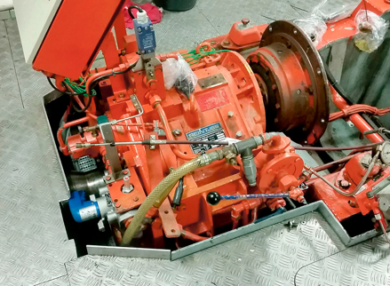 Gearbox being repaired