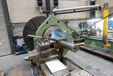 marine manufacturing of new rudder trunk section