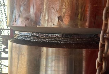 welding on new section on rudder trunk 