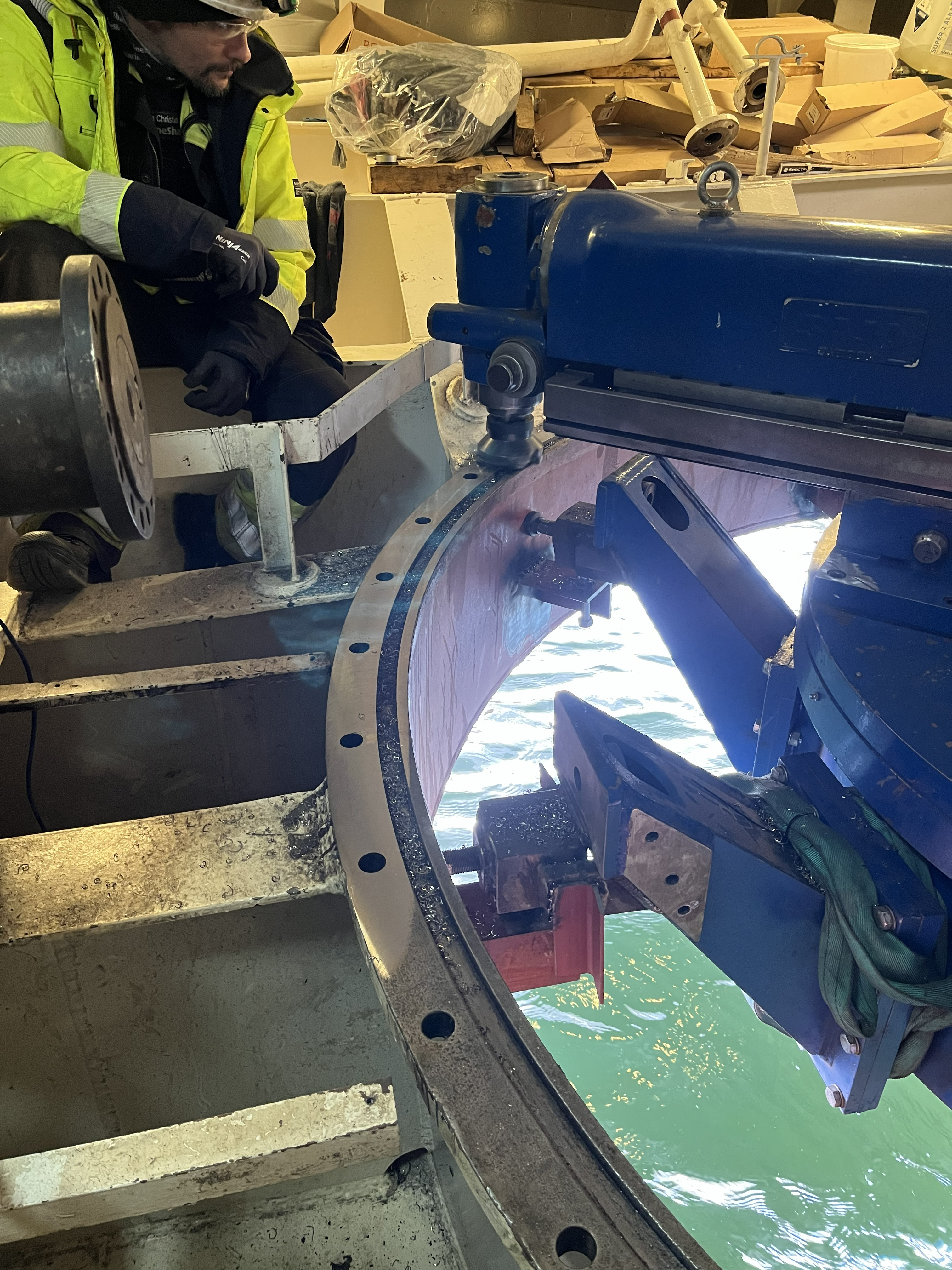 Mobil maskinering on-site på thruster